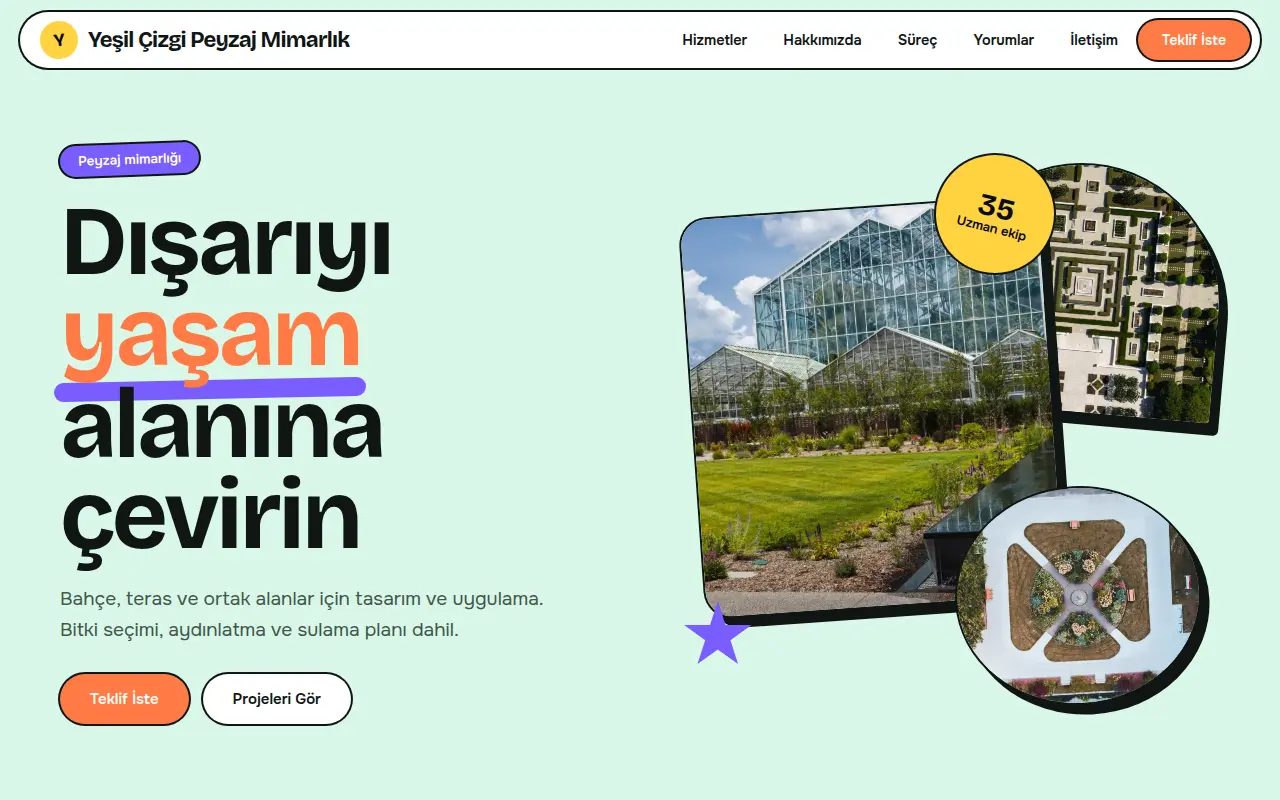 İnşaat Firması Web Sitesi — Yeşil Çizgi Peyzaj Mimarlık